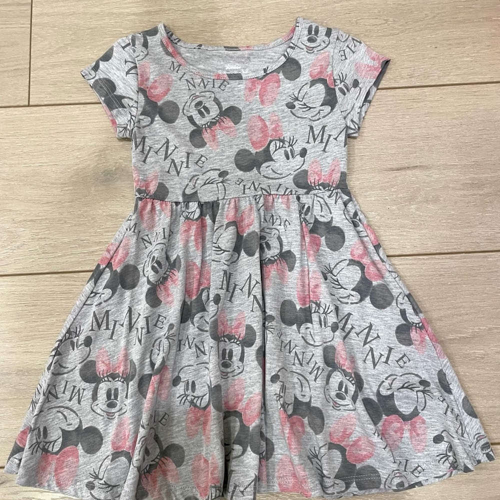 Disney Minnie Mouse Gray Skater Dress Toddler Girls 3T